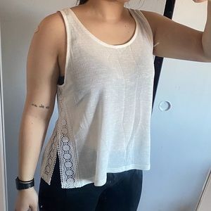 H&M Divided White Lace Slit Tank Top